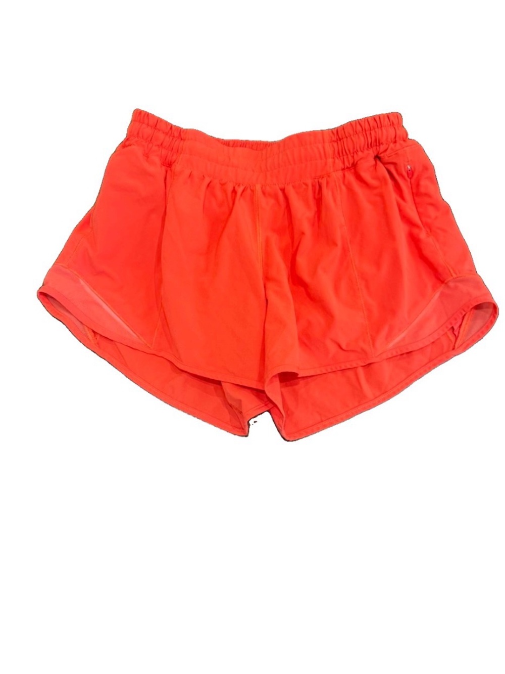 Lululemon hotty-hot 4” coral red shorts Sz 8 tall